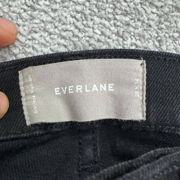 Everlane Classic Fit Straight Leg Denim Jeans Mens 28x32 Black Cotton Stretch - Picture 6 of 12